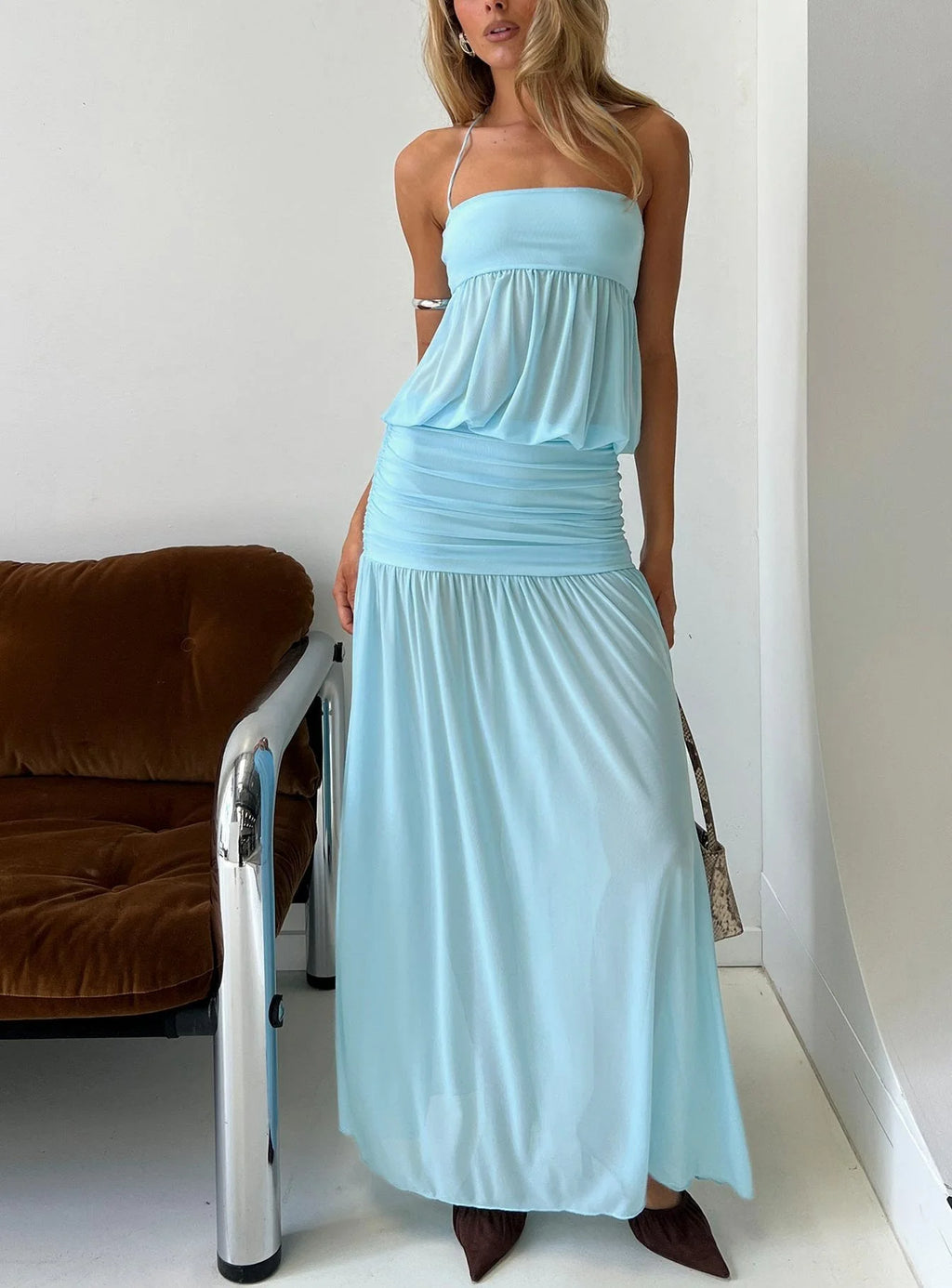 Jesemia Halter Blouson Maxi Dress – Princess Polly