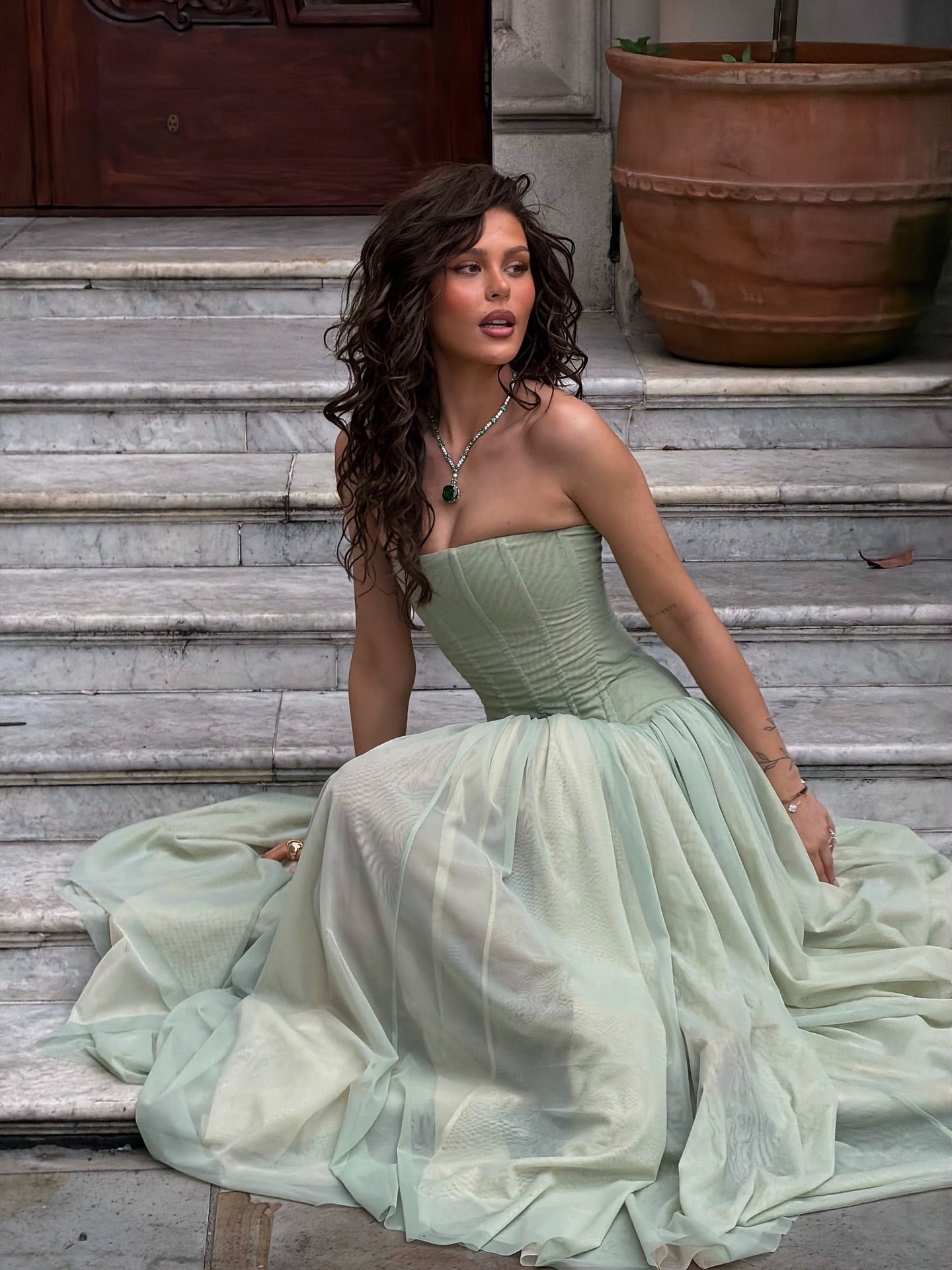 Magic Muse Maxi Dress in Mint- White Fox