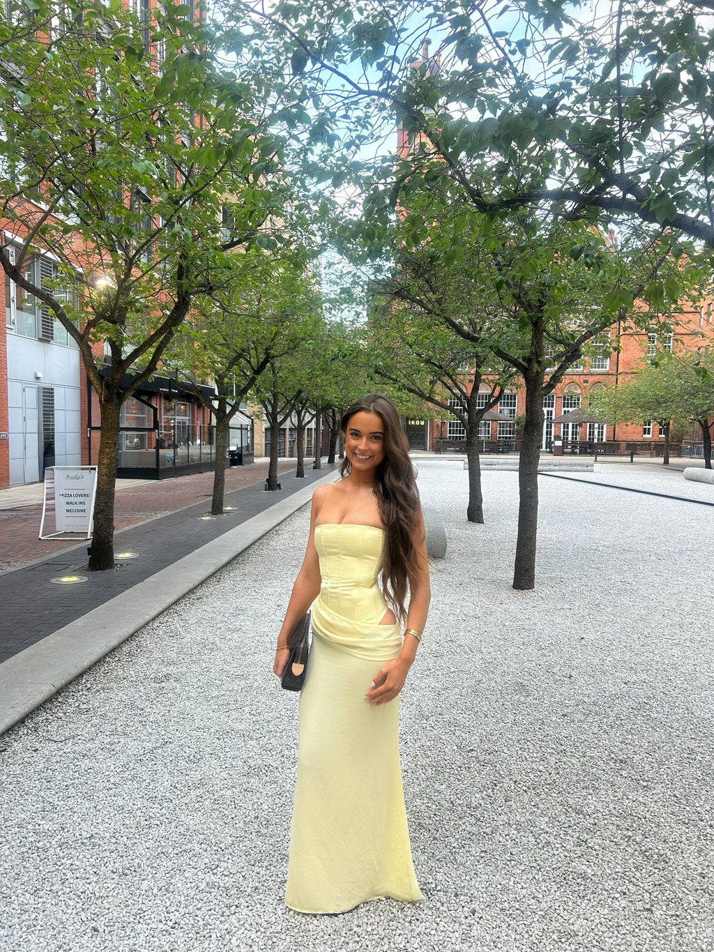 Peach Fizz Strapless Maxi Dress –White Fox