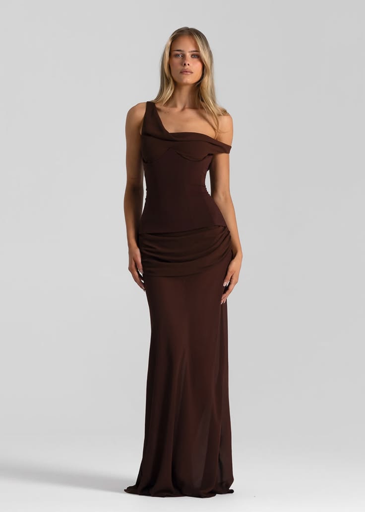 Natalie Rolt Cadence Gown in Espresso
